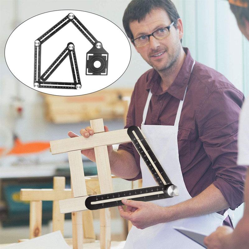 Multifunktionell aluminiumlinjal i sex eller tolv delar, flexibel design för precisionsmätning av komplexa former och vinklar.