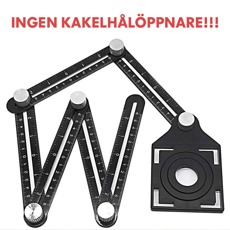 Multifunktionell aluminiumlinjal i sex eller tolv delar, flexibel design för precisionsmätning av komplexa former och vinklar.