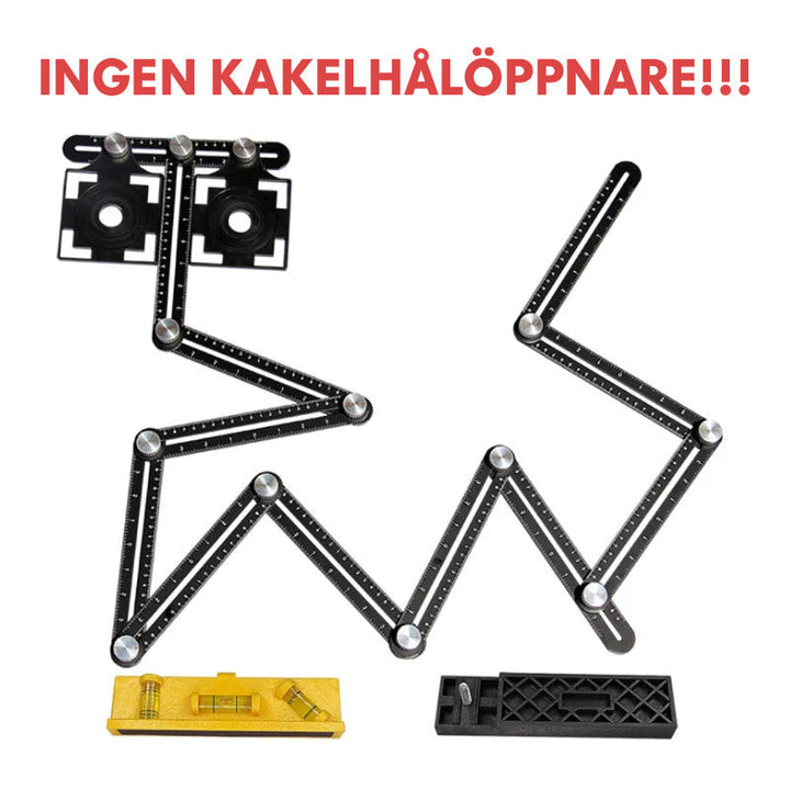Multifunktionell aluminiumlinjal i sex eller tolv delar, flexibel design för precisionsmätning av komplexa former och vinklar.