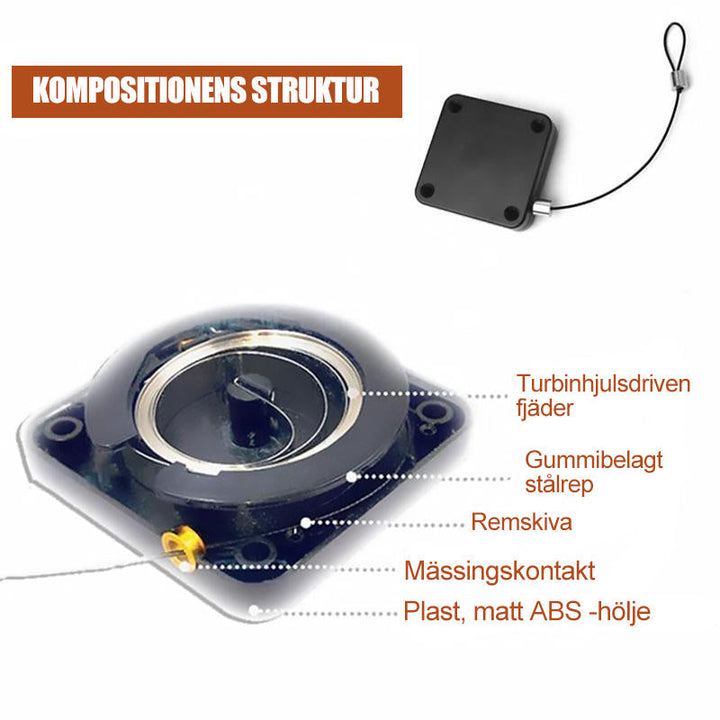 "Multifunktionell automatisk dörrstängare i svart/vit, stilren design, hålfri installation, perfekta för hem och kontor."