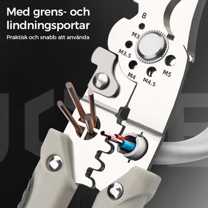 "Multifunktionell avisoleringstång av robust stål med bekvämt grepp och rostskyddad yta, idealisk för precisionsarbete."