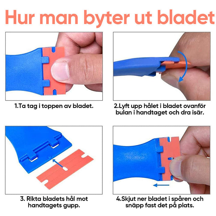 "Multifunktionell blå limborttagare med ergonomiskt räfflat handtag för noggrann limborttagning i trädgård & DIY"