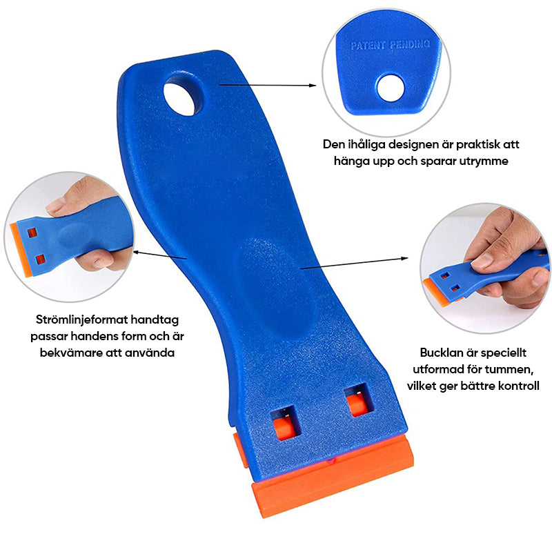 "Multifunktionell blå limborttagare med ergonomiskt räfflat handtag för noggrann limborttagning i trädgård & DIY"