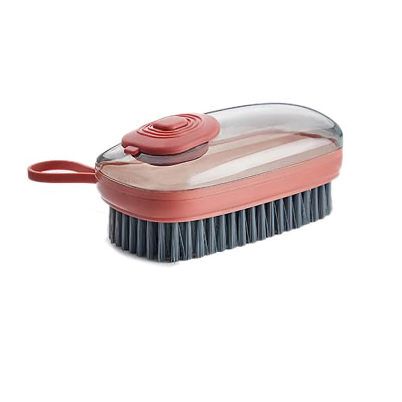 Multifunktionell ergonomisk rengöringsborste i ABS-plast med bekvämt grepp och vätskedispensersystem för köket.