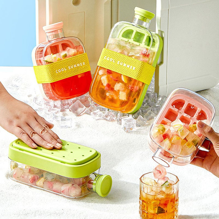 Multifunktionell isflaska med sugrör, hållbar design, läcksäker, i rosa, grön och vit, kapacitet 500 och 800 ml.