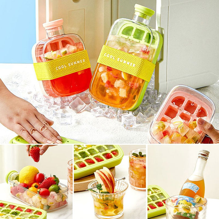 Multifunktionell isflaska med sugrör, hållbar design, läcksäker, i rosa, grön och vit, kapacitet 500 och 800 ml.
