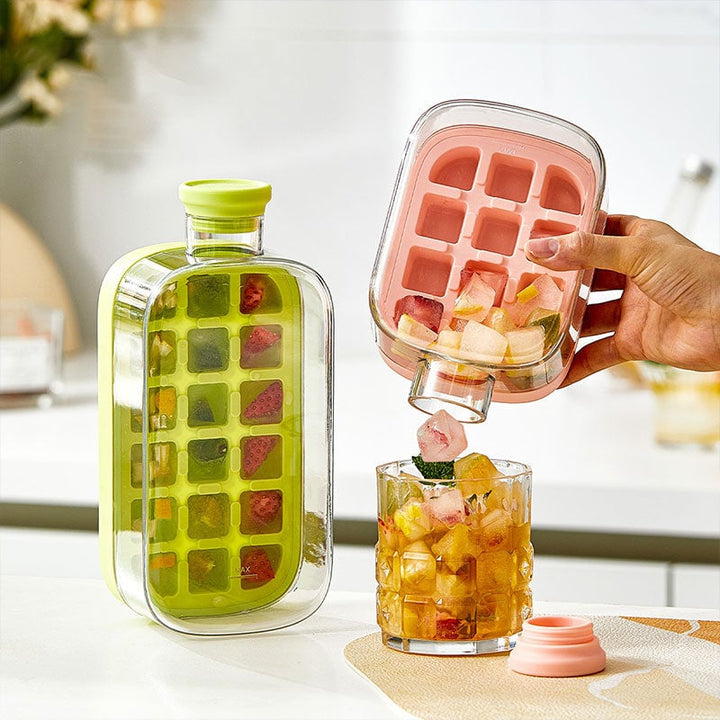 Multifunktionell isflaska med sugrör, hållbar design, läcksäker, i rosa, grön och vit, kapacitet 500 och 800 ml.