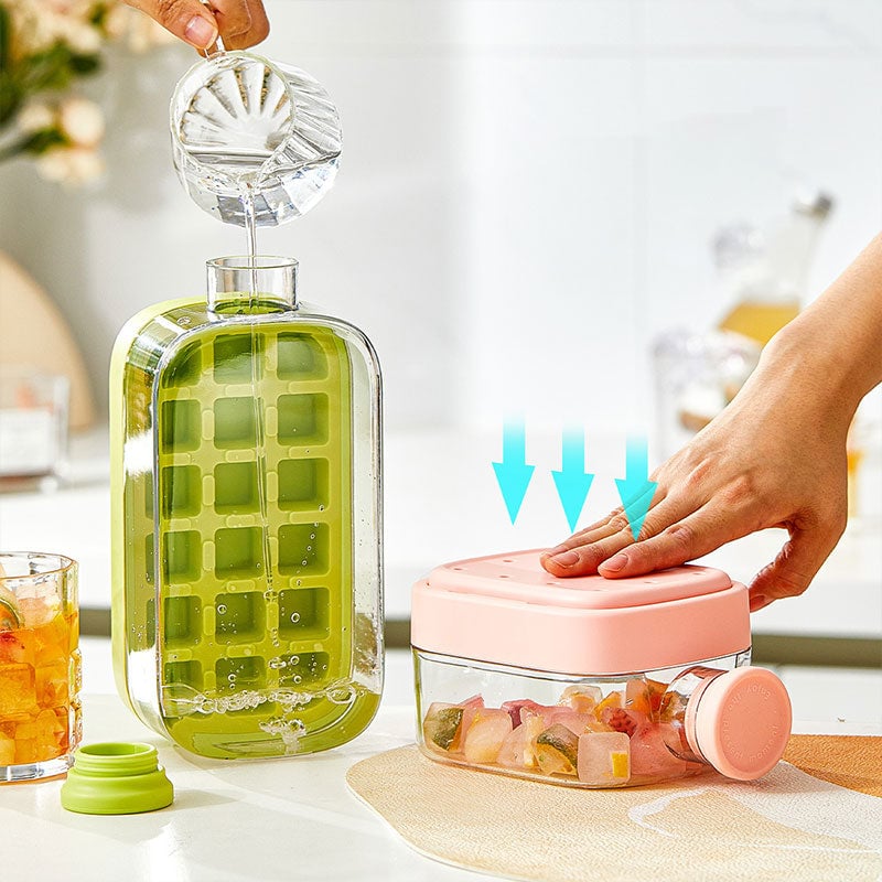 Multifunktionell isflaska med sugrör, hållbar design, läcksäker, i rosa, grön och vit, kapacitet 500 och 800 ml.