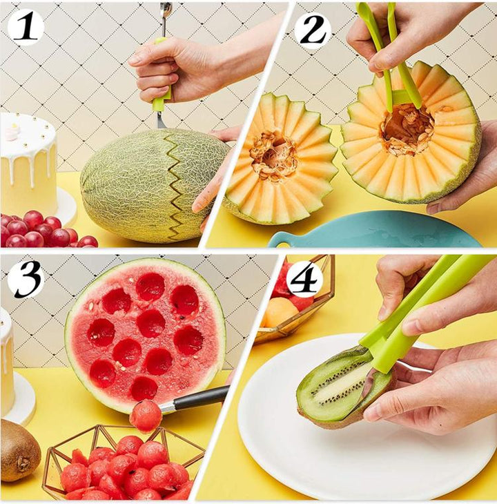 "Multifunktionellt carving knivset för kök av rostfritt stål, perfekt för precisionsarbete med frukt och grönsaker."