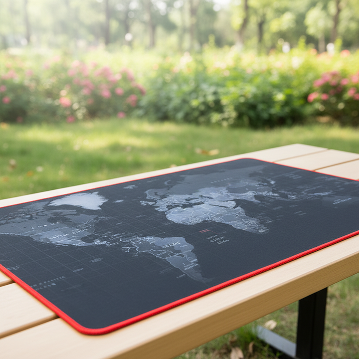 Musmatta Antihalk SmoothMap med detaljerat kartmotiv, perfekt för precision i kontor och gaming. Ergonomisk design.