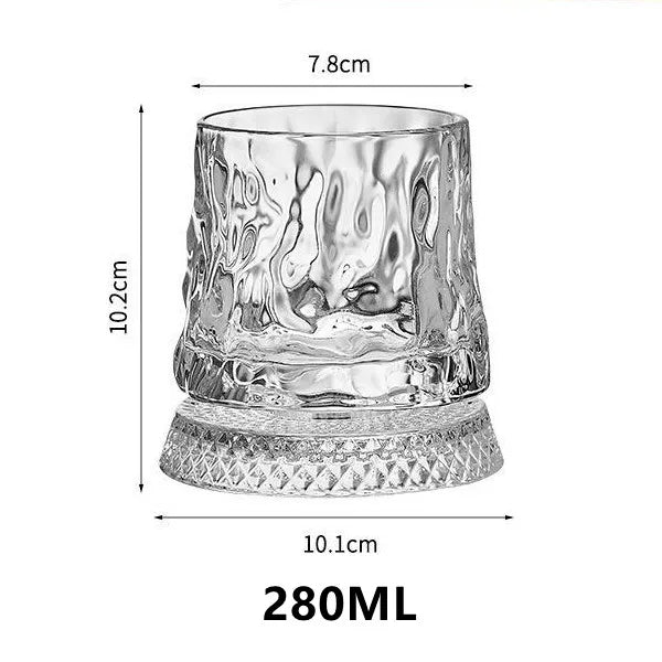 Ergonomiskt kristall whiskyglas, 280 ml, med roterande funktion för unik njutning.