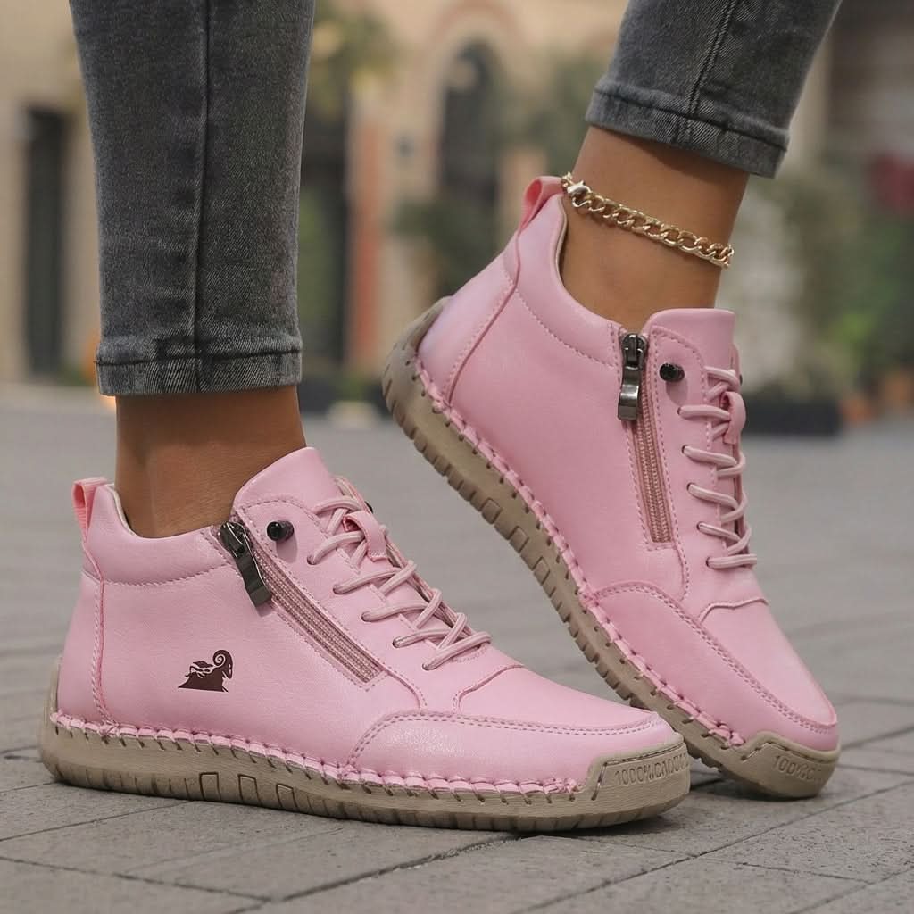 Chloé rosa ortopediska bekväma sneakers med snörning