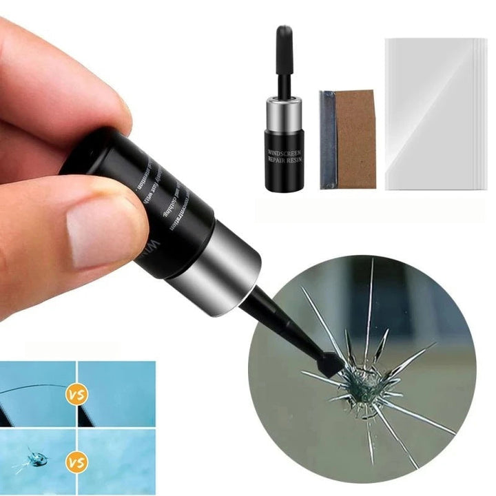 "Nanobeläggning för glas, droppflaska på 2 ml, för diskret reparation av spruckna eller repade glasytor."