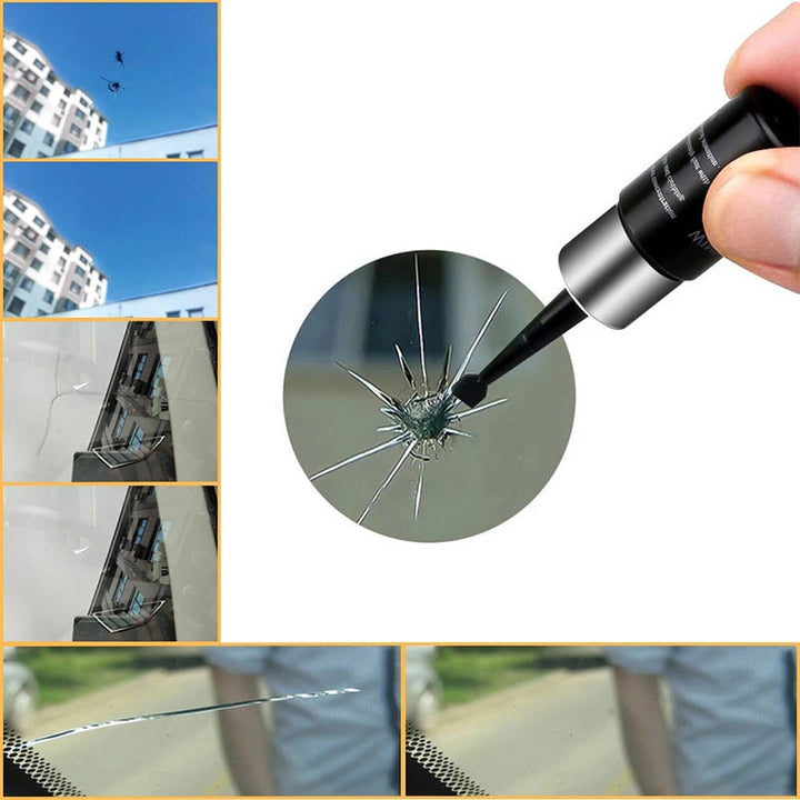 "Nanobeläggning för glas, droppflaska på 2 ml, för diskret reparation av spruckna eller repade glasytor."