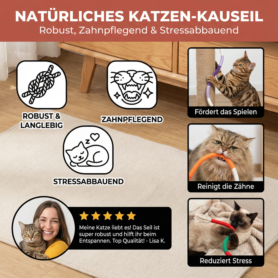 Aktiveringsleksak för katt, främjar friska tänder och lindrar ångest naturligt.