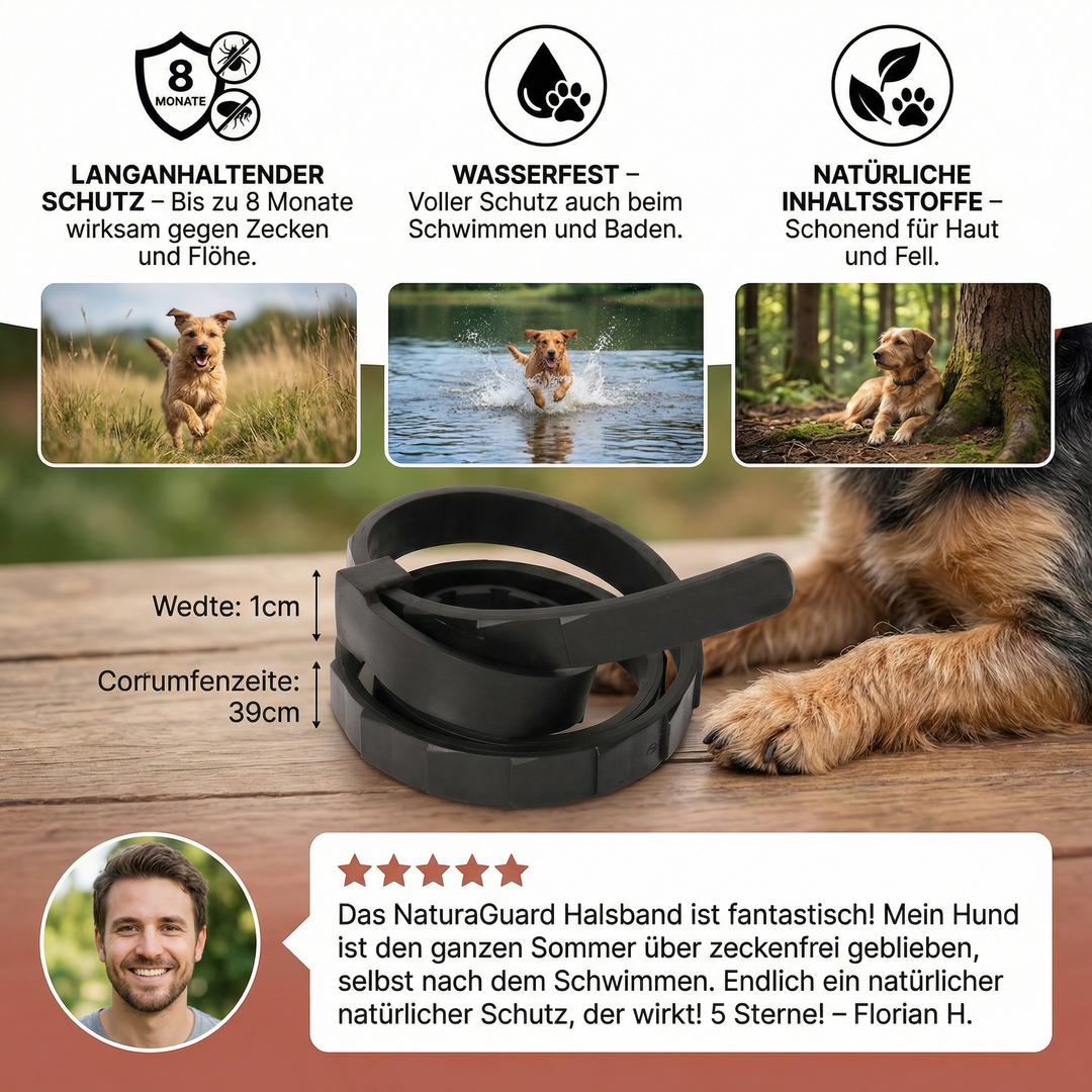 Katt med naturligt lopphalsband. Ger effektivt parasitskydd & fästingavvisning.