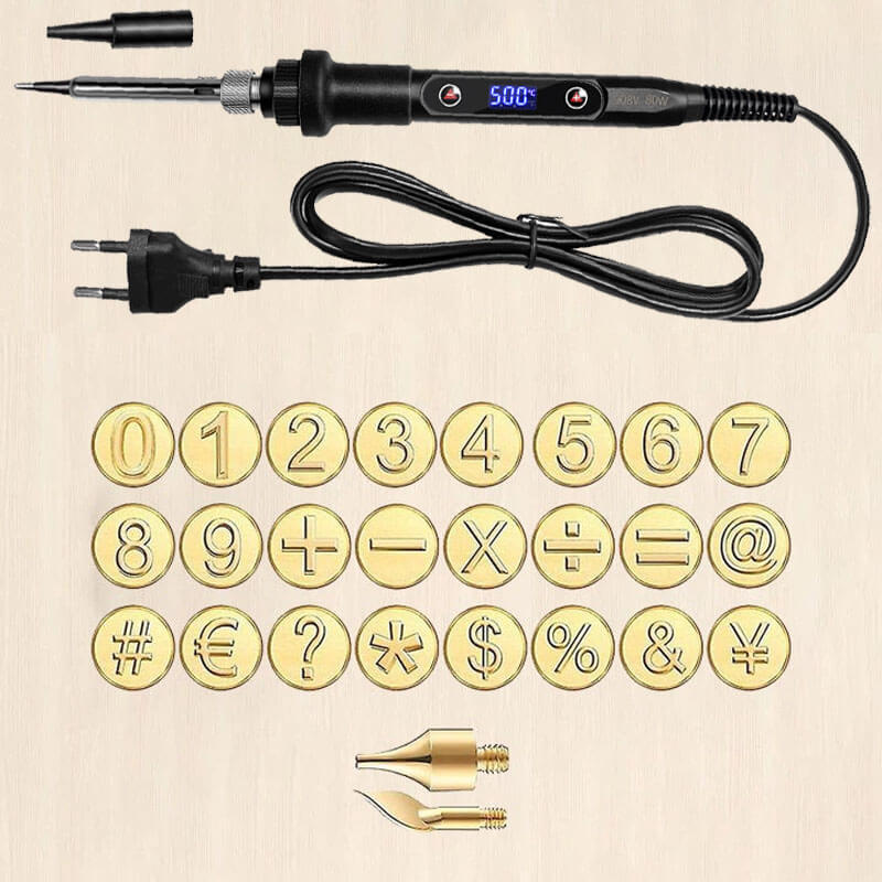 DIY-set för att bränna och skulptera bokstäver och siffror