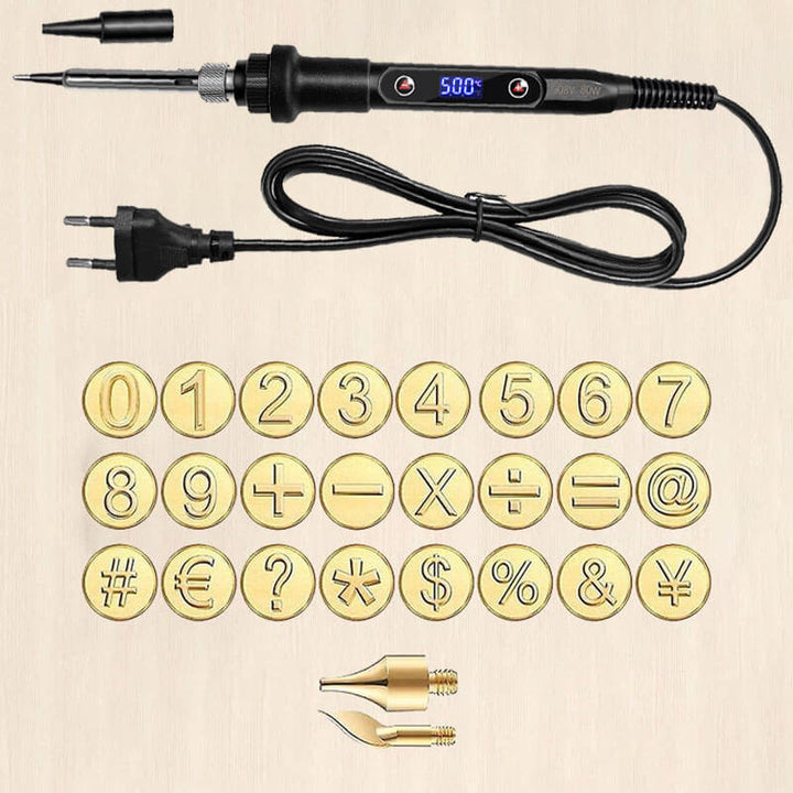 DIY-set för att bränna och skulptera bokstäver och siffror