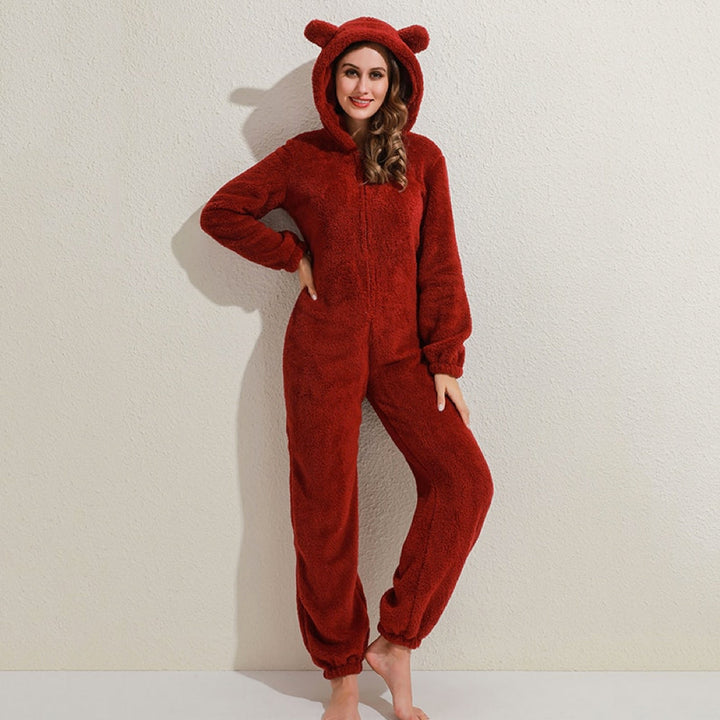 Vinterkläder dam: mysig jumpsuit i helkroppsmodell för avkoppling hemma
