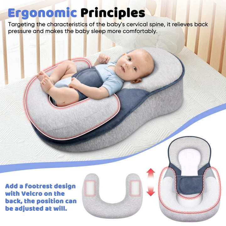 Ergonomisk barnkudde anpassad för spädbarns första månader