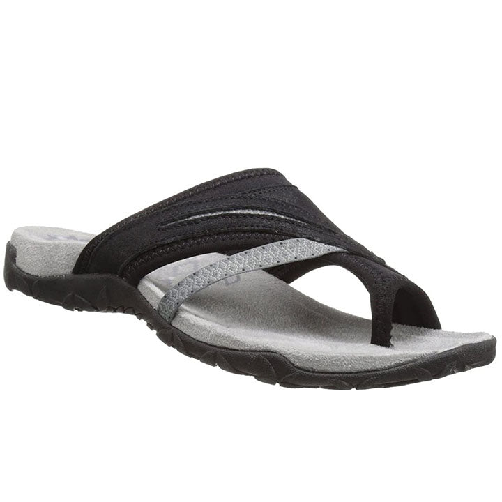 Stilrena damtofflor med mjukt minnesskum och halkfri sula, perfekta sommarsandaler för vardagskomfort.