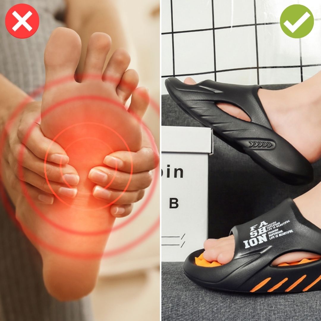 Unisex massagetofflor som lindrar fötterna. Ergonomiska inneskor för avkoppling och hälsa.