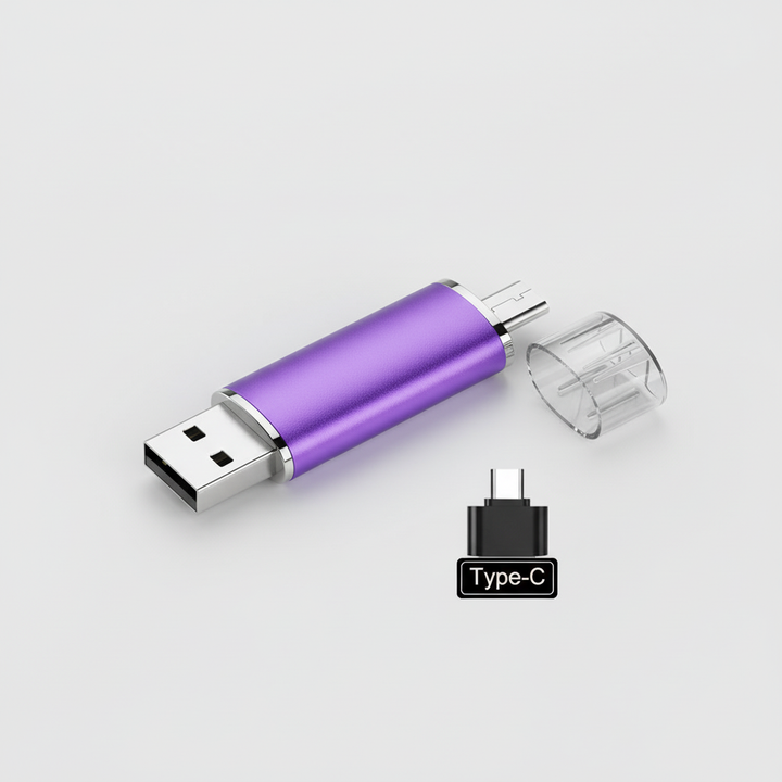 Litet och smidigt OTG USB-minne, perfekt för mobillagring och backup av viktiga minnessticka-filer.