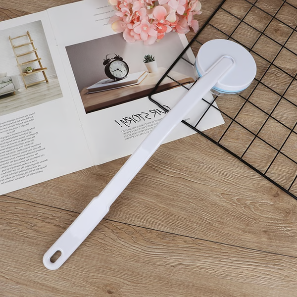Lotionapplikatorns texturerade massagehuvud för hudvård i duschen