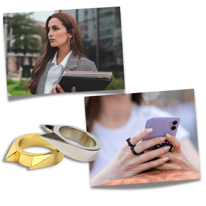 Unisex ring med dekorativa kattöron, trendig skyddsaccessoar