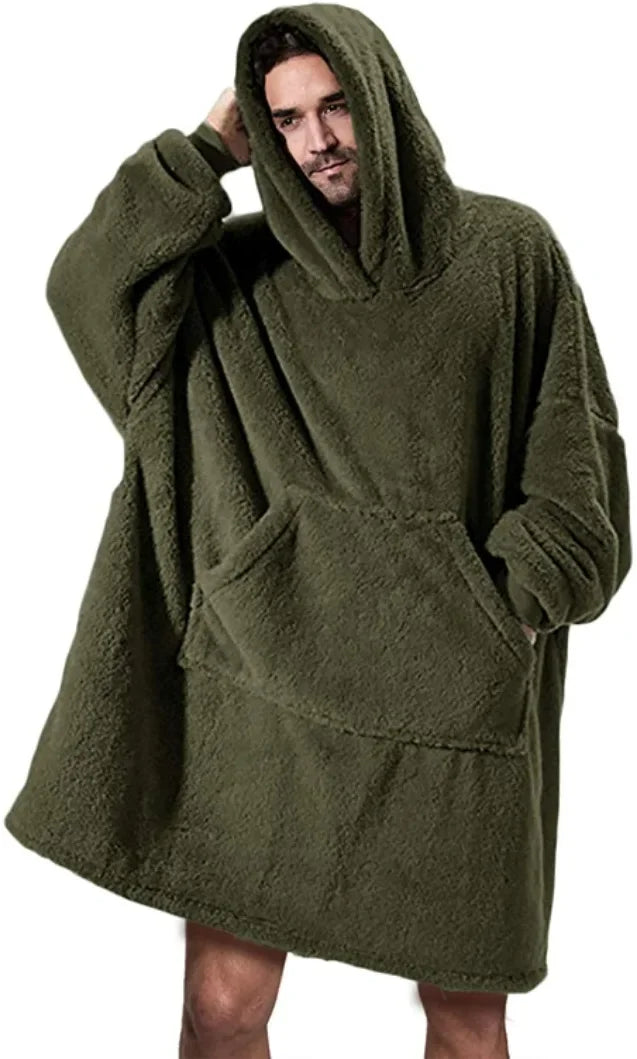 Perfekt present: Jättestor mysig filttröja i fleece för maximal värme & komfort, för både dam & herr.