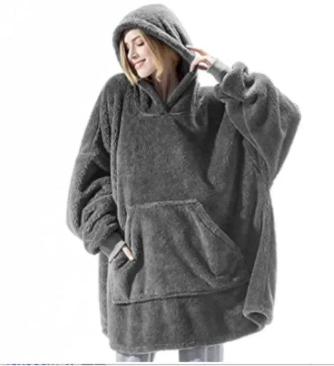 Oversized filttröja i flanell, unisex. Mysig, varm & bekväm för avkoppling, perfekta hemmakläder.