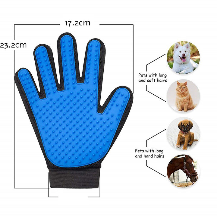 Förpackning med pälshandske, perfekt för hund- & kattägare, enkel pälsvård & massage.