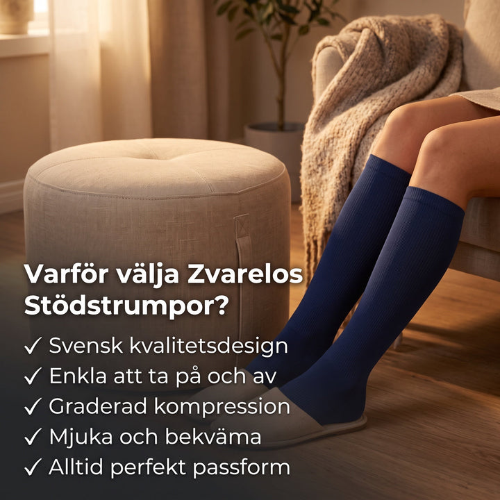 Stödstrumpor i bambu med mild kompression för trötta och svullna ben