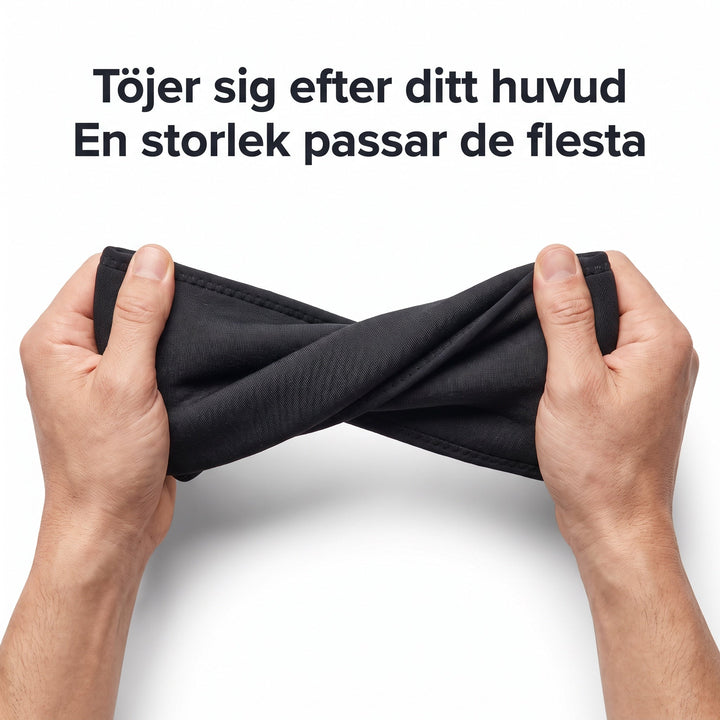 Svart kylmössa för migrän som ger mörker och kyla vid värk