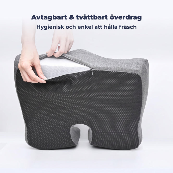 Ergonomisk sittkudde i minnesskum för kontorsstol som ger skön avlastning för svanskota