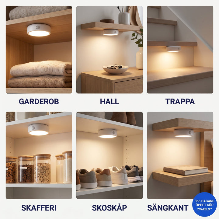 Praktisk nattlampa och led spotlight med enkelt magnetfäste