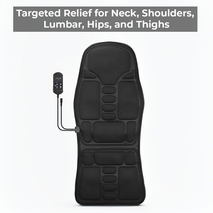 Svart massagekudde för stol och bil med ergonomisk design