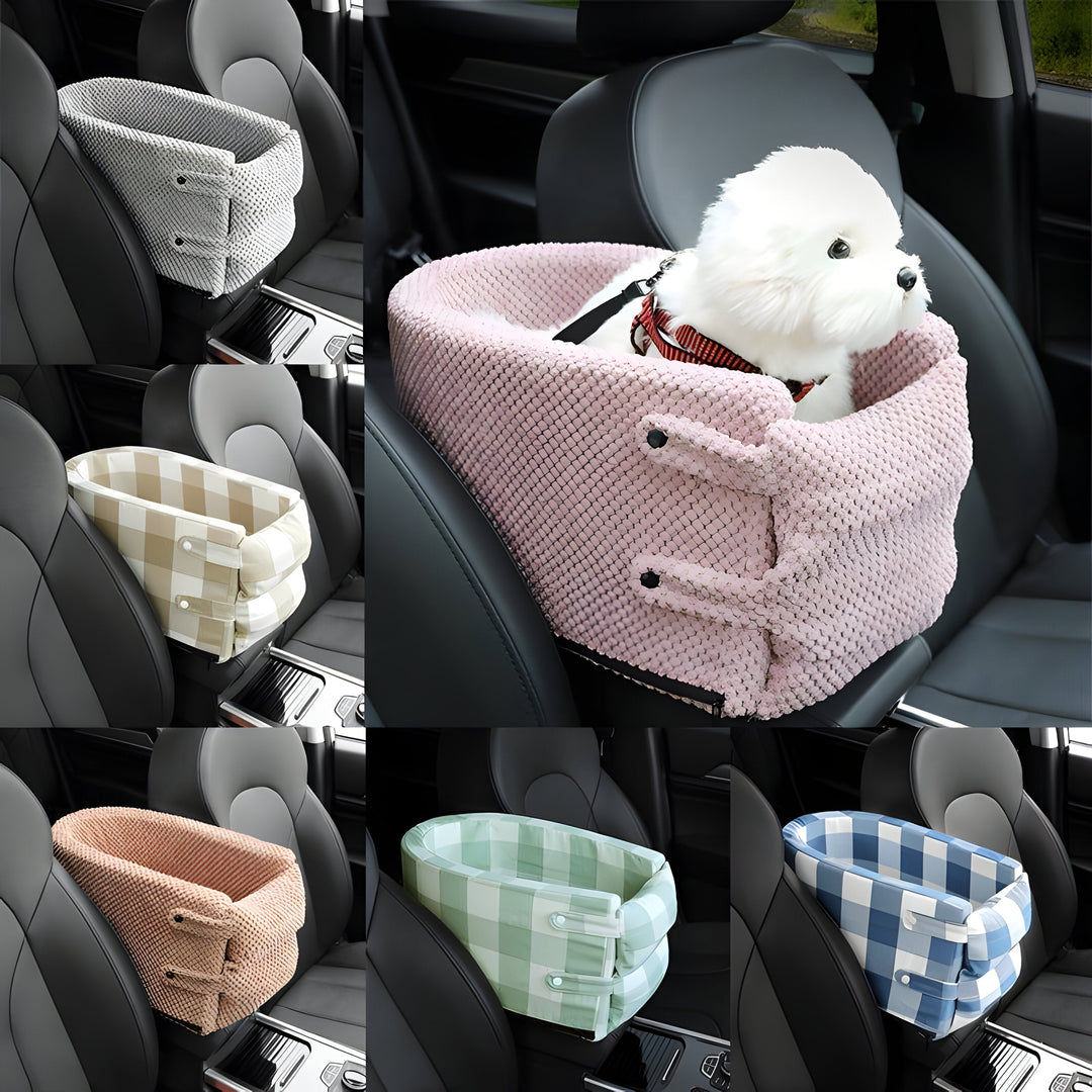 Bekväm resesäng för hund och katt som säkras i bilen