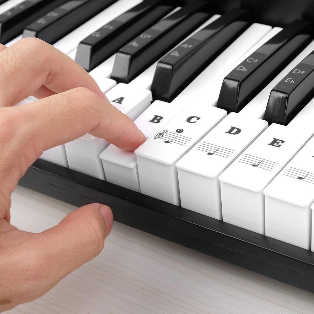 "Pianotangent klistermärken i transparent design för musiker, gör pianolärande enklare med färgstarka noter för alla tangentb