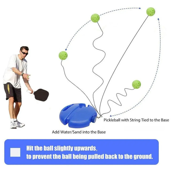 Pickleball tränare med elastiskt snöre och boll för effektiv soloträning utomhus
