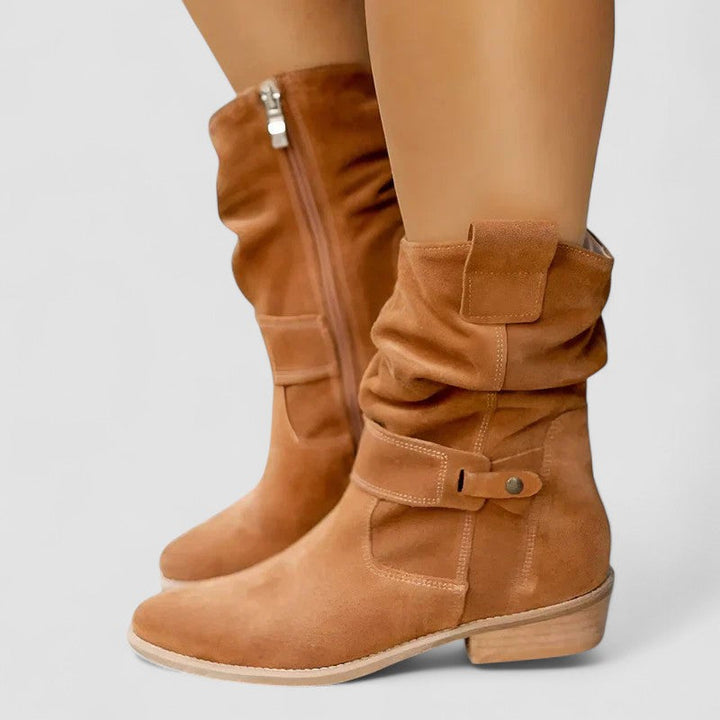 Bruna damstövlar Nadine westernboots i mockaimitation