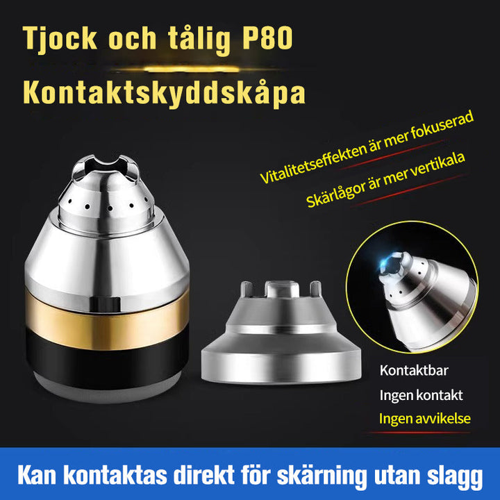 Plasma skärpipa skyddshölje i keramik, hållbar och exakt, idealisk för P80 elektrodpipa med slät yta och hög effektivitet.