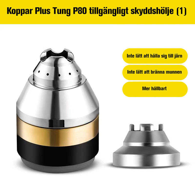 Plasma skärpipa skyddshölje i keramik, hållbar och exakt, idealisk för P80 elektrodpipa med slät yta och hög effektivitet.