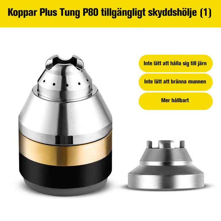 Plasma skärpipa skyddshölje i keramik, hållbar och exakt, idealisk för P80 elektrodpipa med slät yta och hög effektivitet.