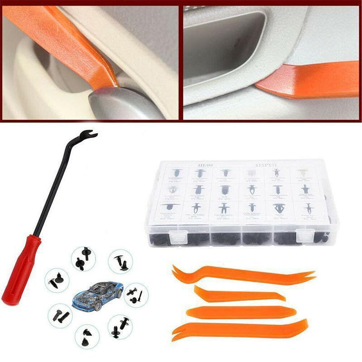 "Plastclips för biltillbehör, robusta och enkla att installera, används för att säkra bilens delar och accessoarer."