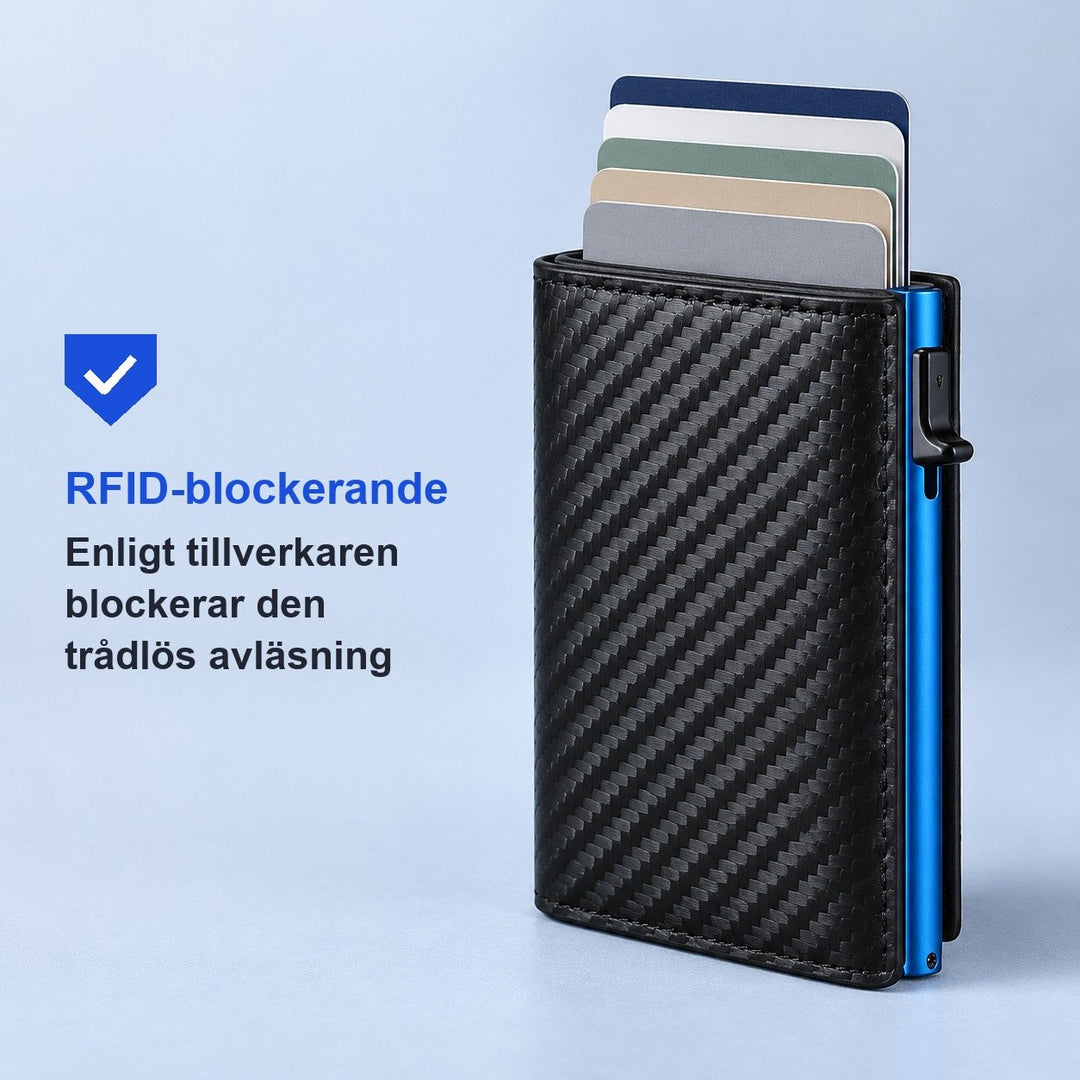 Smidig korthållare med sedelfack och säker förvaring för kort