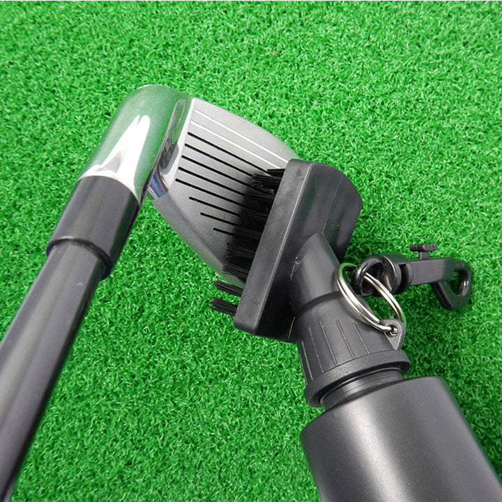 "Portabel golfklubba vattenborste, stort borsthuvud, svart plast, effektiv rengöring för bättre kontroll och precision."