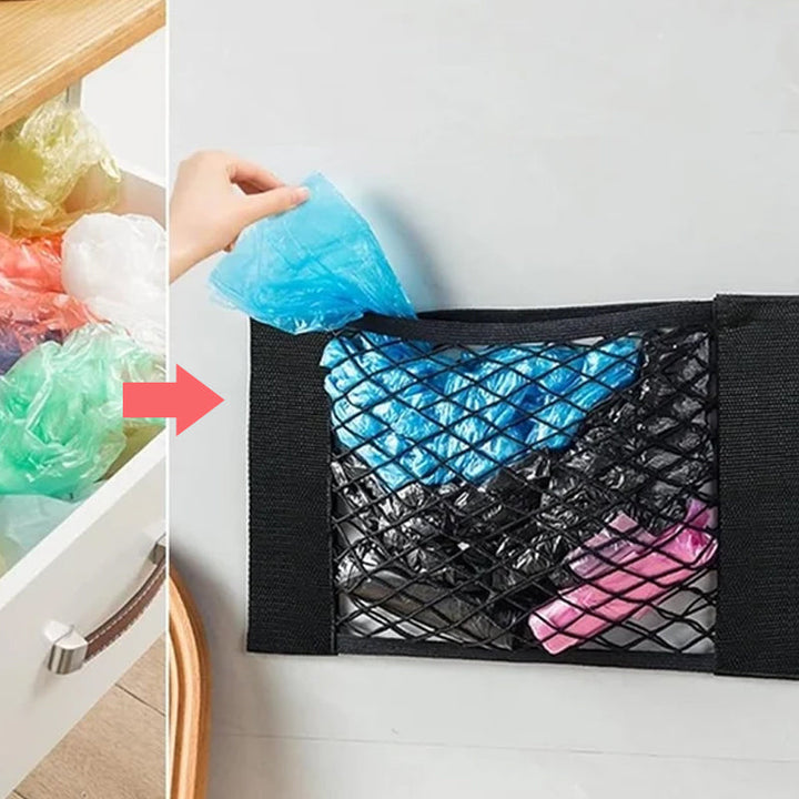 "Praktisk nätpåse i polyester, flexibel förvaring för hemmet, sträckbar design, idealisk för dagliga nödvändigheter."
