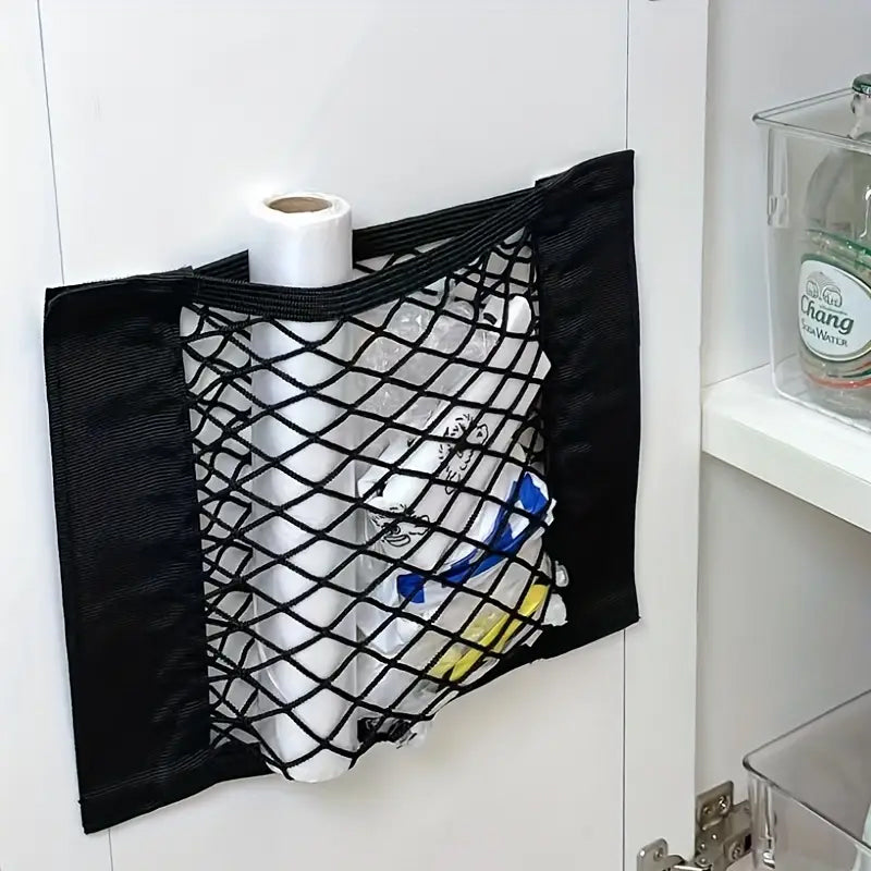 "Praktisk nätpåse i polyester, flexibel förvaring för hemmet, sträckbar design, idealisk för dagliga nödvändigheter."