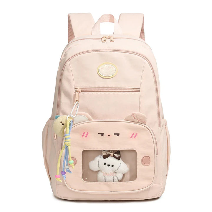 Öppen preppy ryggsäck med stort huvudfack & laptopfack. Anpassningsbar dagryggsäck för studenter, unisex.